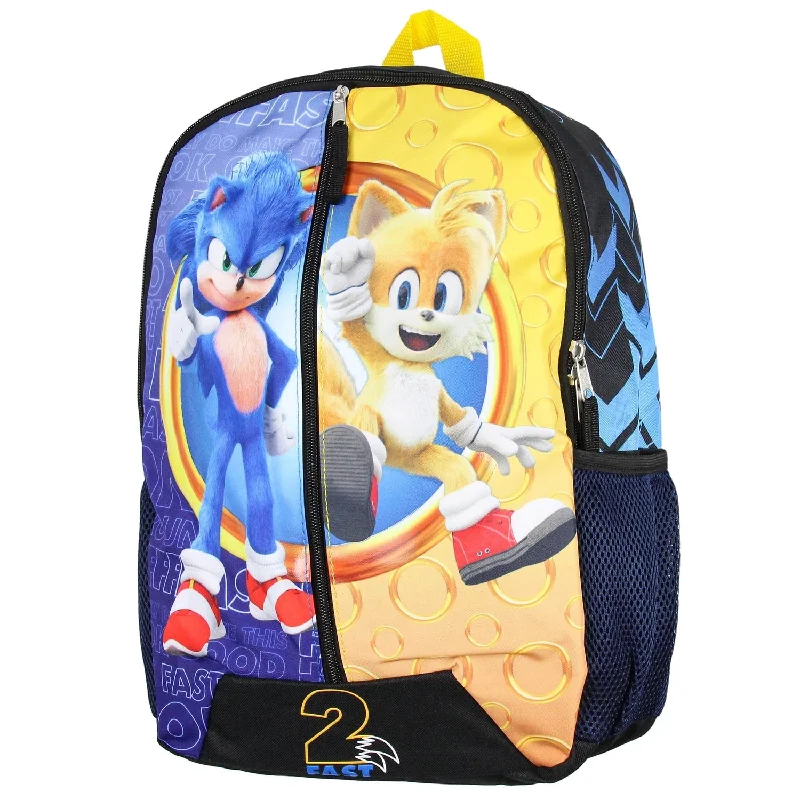 Sonic Backpack For School The Hedgehog and Tails 16 inch Molded - One Size