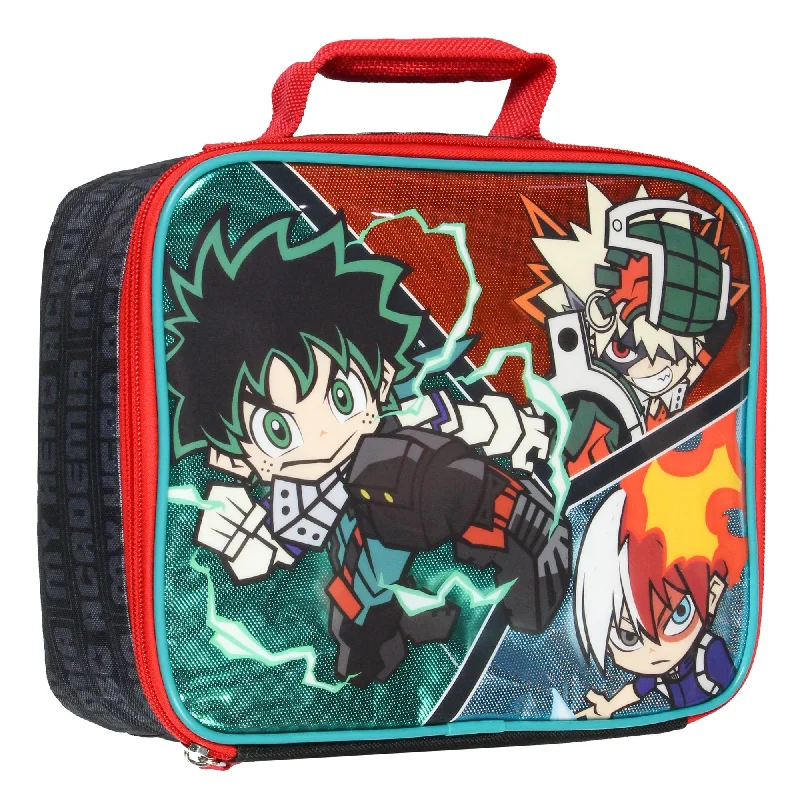 My Hero Academia Lunch Box Chibi Deku Shoto And Bakugo Anime Manga Lunch Bag - One Size Fits Most