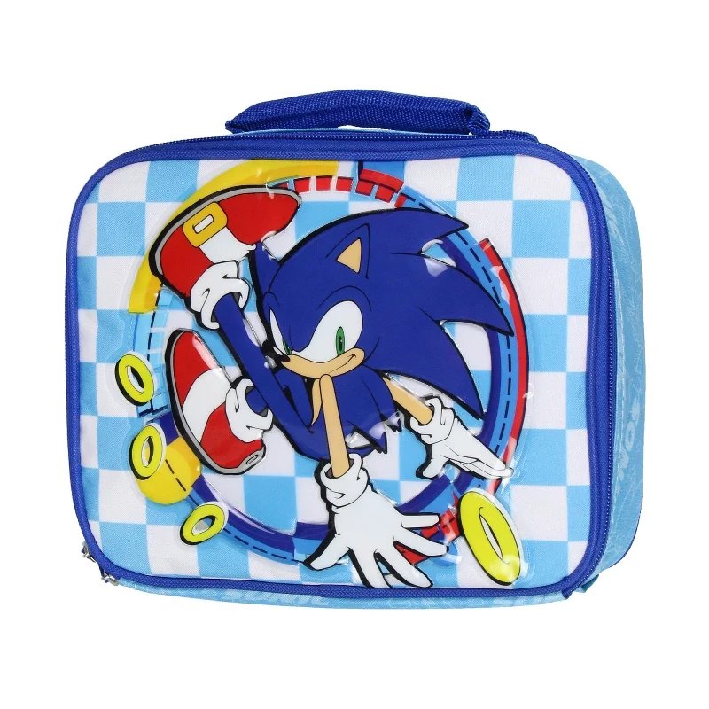 Sonic The Hedgehog Lunch Box Kickin' It Insulated Kids Lunch Bag Tote For Hot And Cold Food, Drinks, And Snacks