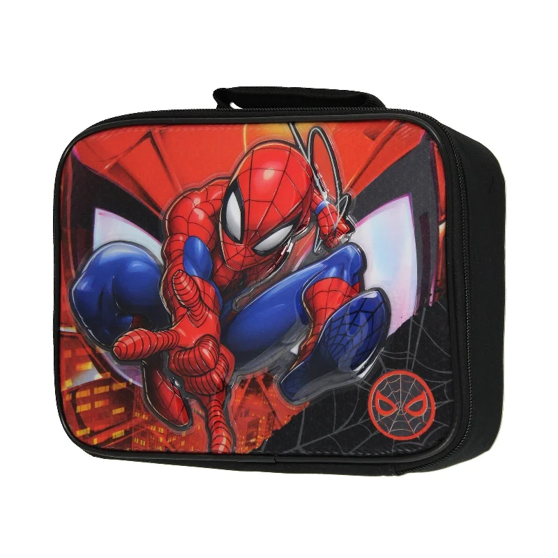 Marvel Spiderman Raised Design Lunch Box Insulated Superhero Lunch Bag Spider-Man Lunch Tote - One Size Fits Most