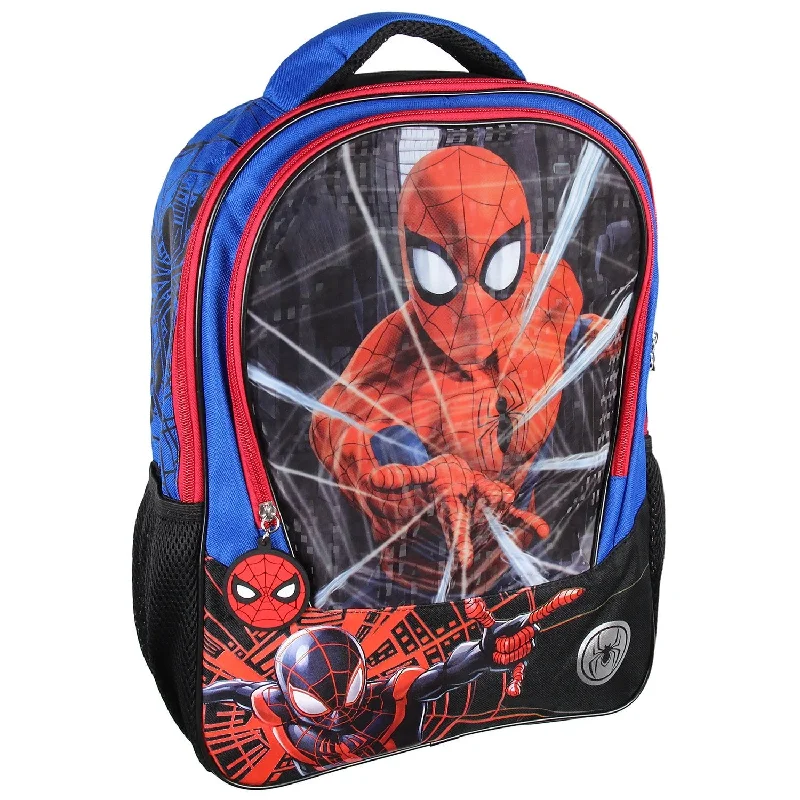 Marvel Spiderman And Miles Morales Light-Up Web Slinger 16" Travel Backpack Book Bag - One Size