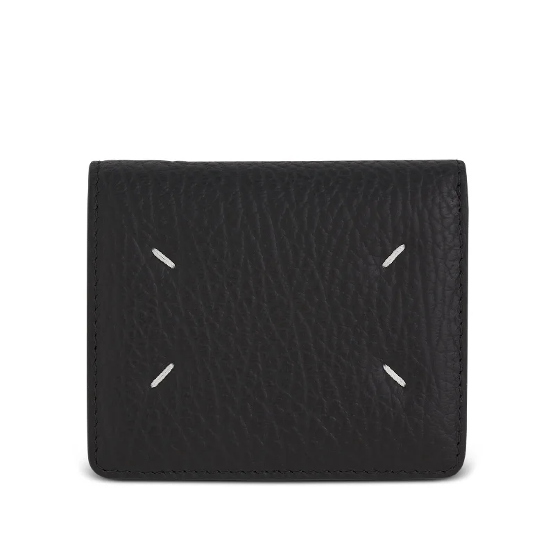 4 Stitch Wallet in Black