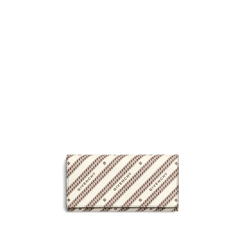 Bond Flap Wallet in Chain Coated Canvas in Beige