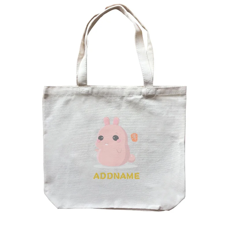 Chinese New Year Cute Twelve Zodiac Animals Rabbit Addname Canvas Bag