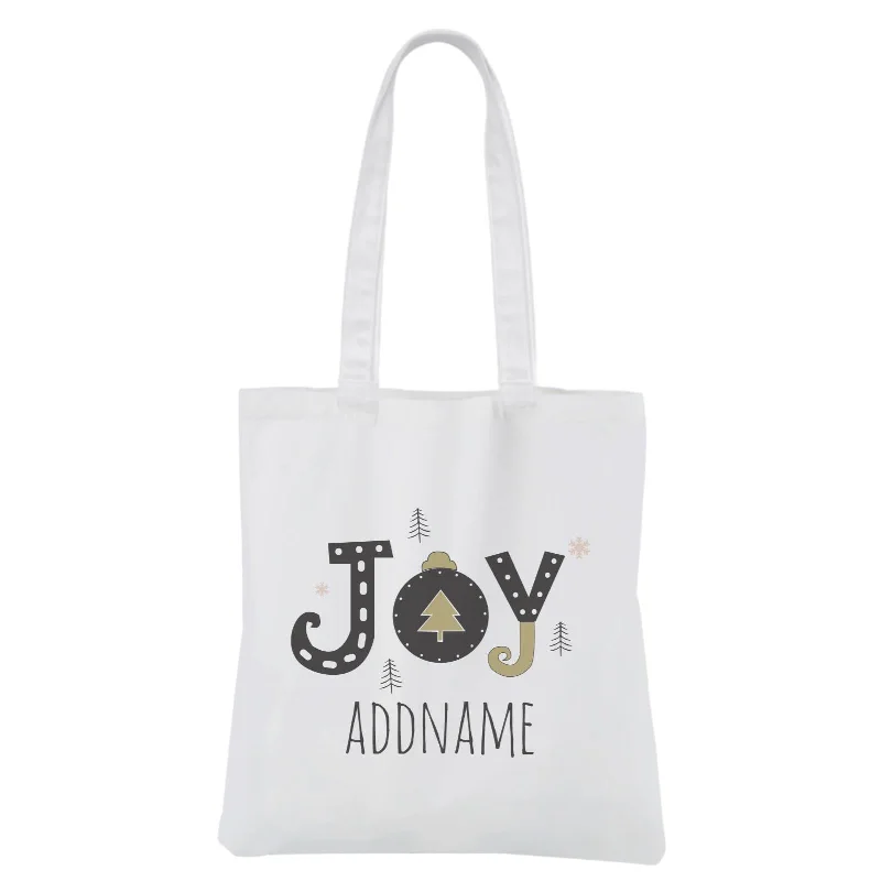 Christmas Series Joy White Canvas Bag