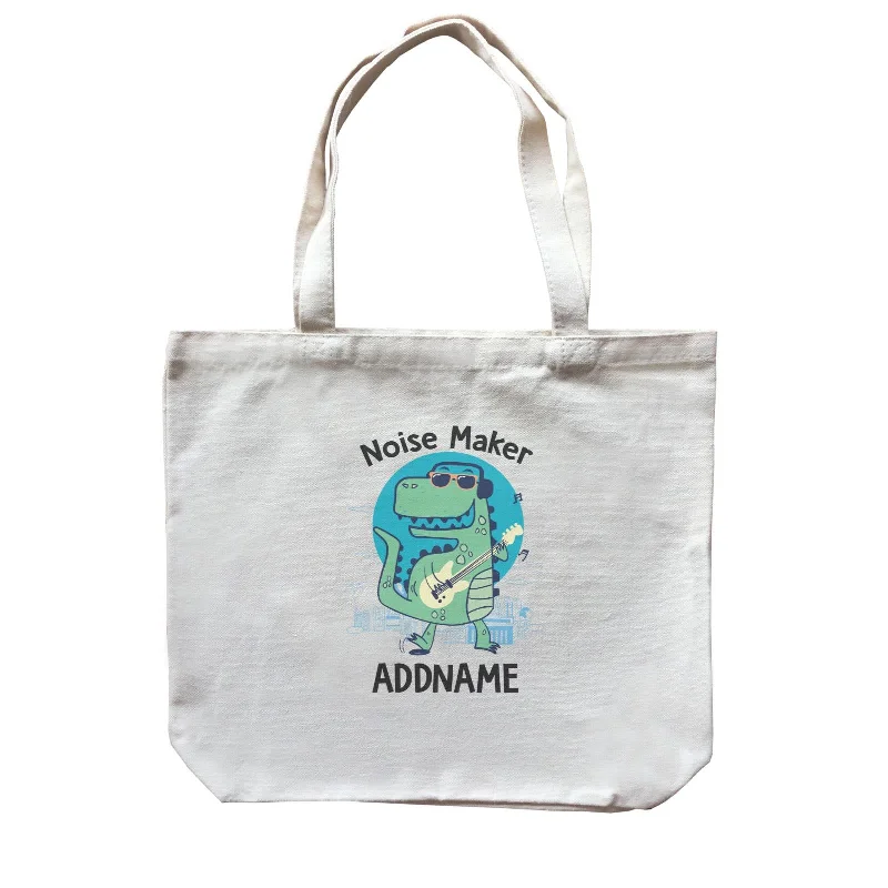 Cool Vibrant Series Noise Maker Rockstar Dinosaur Addname Canvas Bag