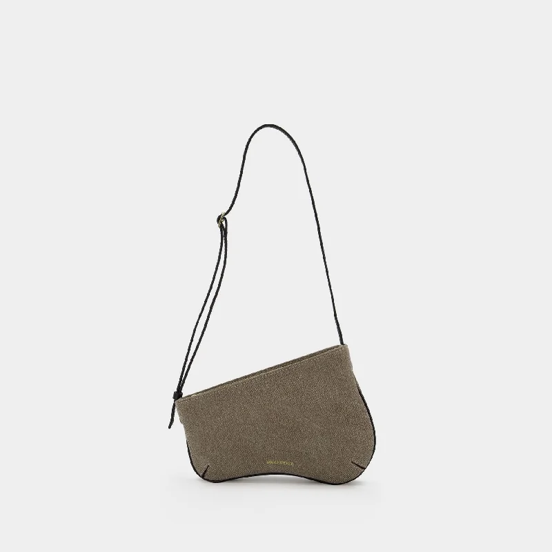 Mini Curve Hobo Bag - Manu Atelier - Grey/Black - Denim