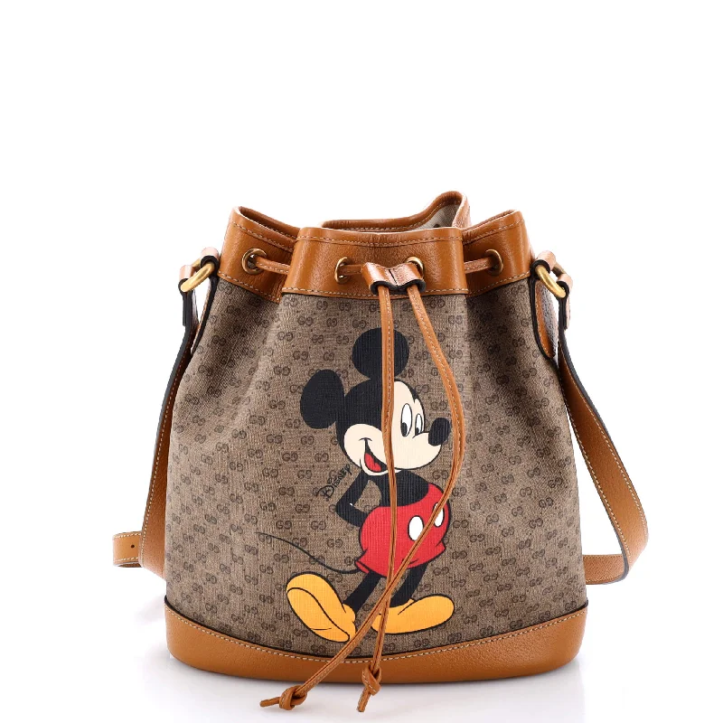 Vegan Leather Bucket Bag in Light Gray for the Ethical FashionistaDisney Mickey Mouse Bucket Bag Printed Mini GG Coated Canvas