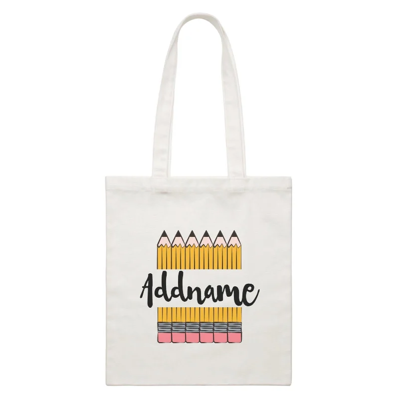 Doodle Series - Six Pencils White Canvas Bag