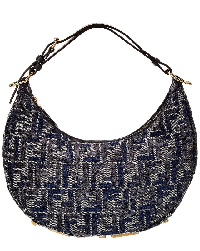 FENDI Fendigraphy Small FF Chenille & Leather Hobo Bag