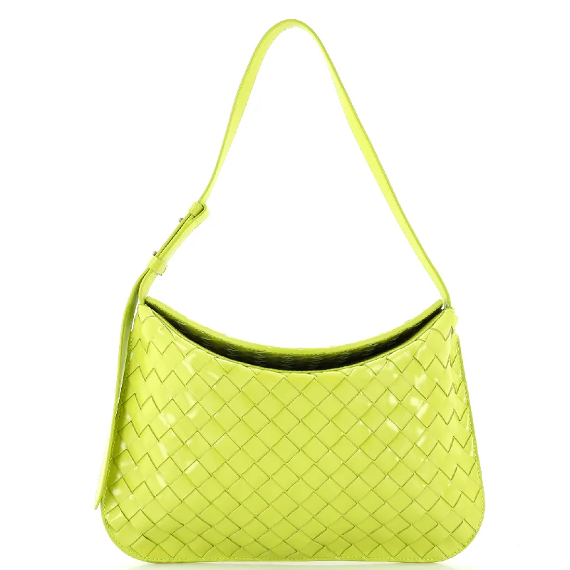 Fold Over Flap Hobo Intrecciato Patent Small