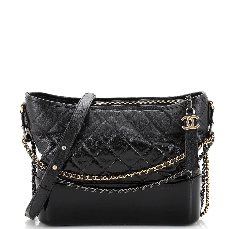 Gabrielle Hobo Quilted Goatskin and Patent Medium