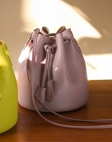 Straw Crossbody Bag in Natural Color for Beach Vacations and Summer DaysGenuine Leather Bucket Bag Purse Crossbody Bag Shoulder Bag Purse For Women