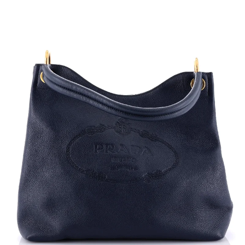 Logo Hobo Embossed Vitello Daino Medium