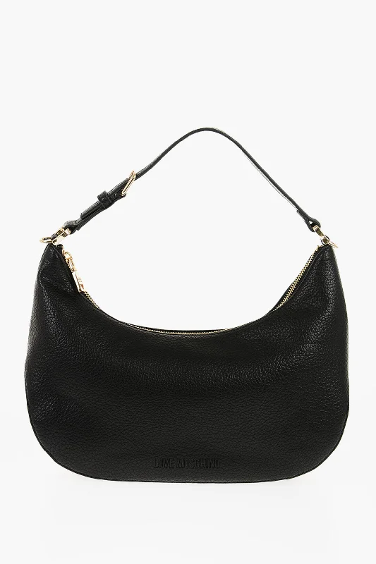 Moschino Love Textured Faux Leather Eco-Friendly Giant Hobo Bag With