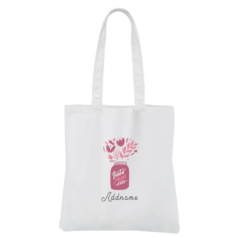 Mother's Day - Best Mom Ever Vase White Canvas Bag