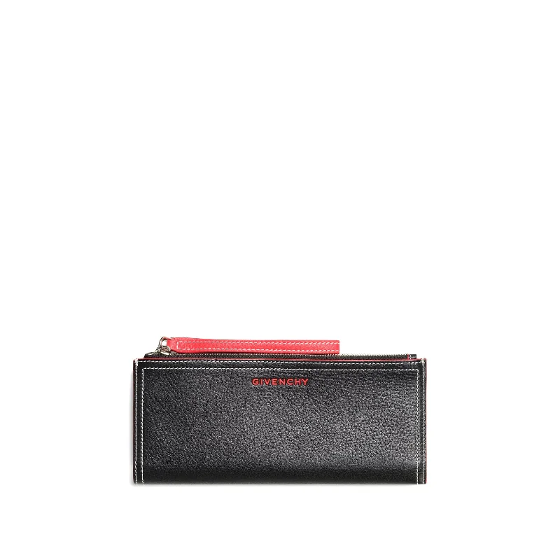 Pandora Bicolor Double Zip Wallet in Black