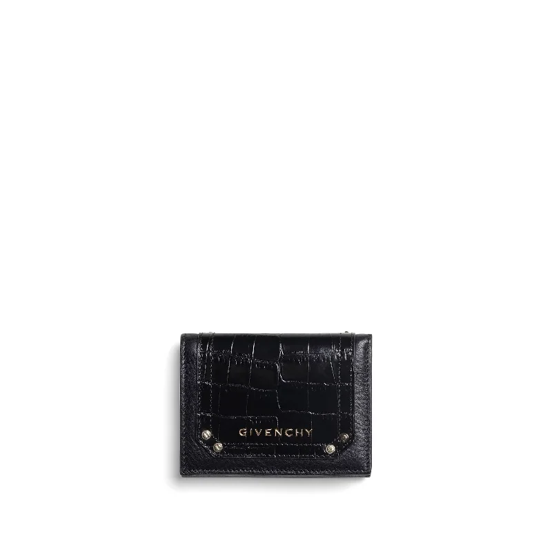 Pandora Embroidered 3 Fold Wallet in Black