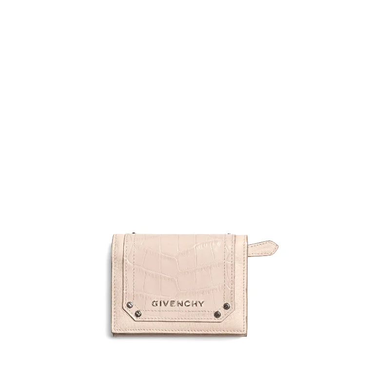 Pandora Embroidered 3 Fold Wallet in Nude