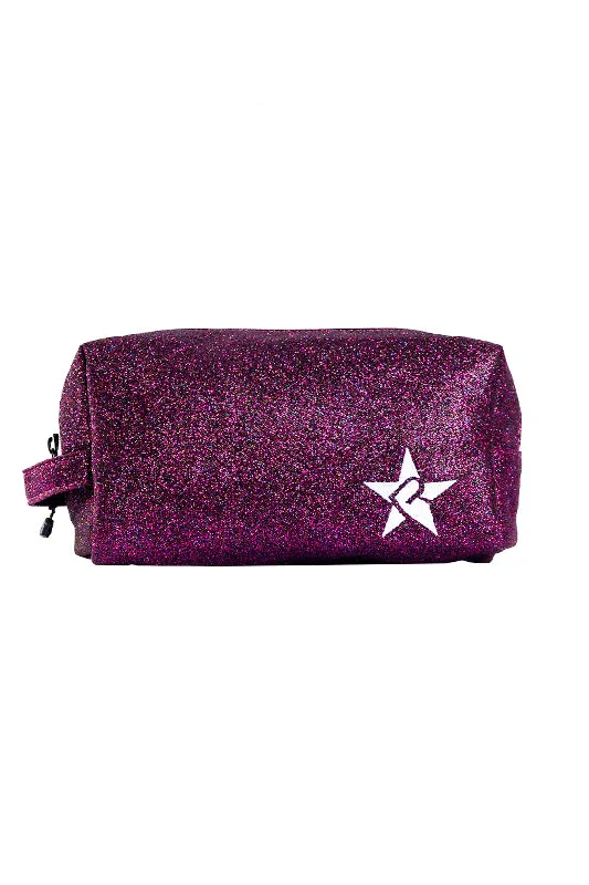 Plum Rebel Makeup Bag with White Zipper