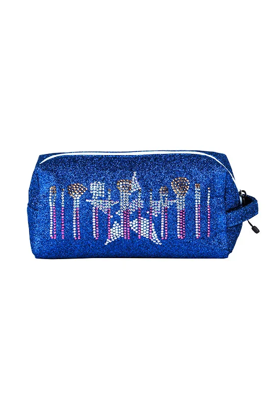 Royal Blue "Paint the Sky" Rebel Makeup Bag with White Zipper