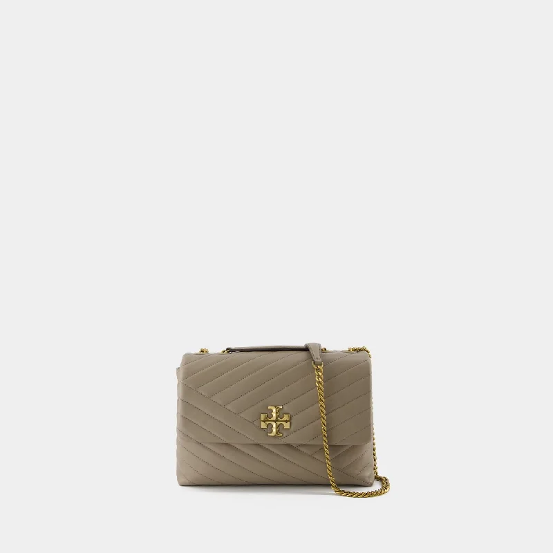 Kira Chevron Bag  - Tory Burch - Leather - Grey