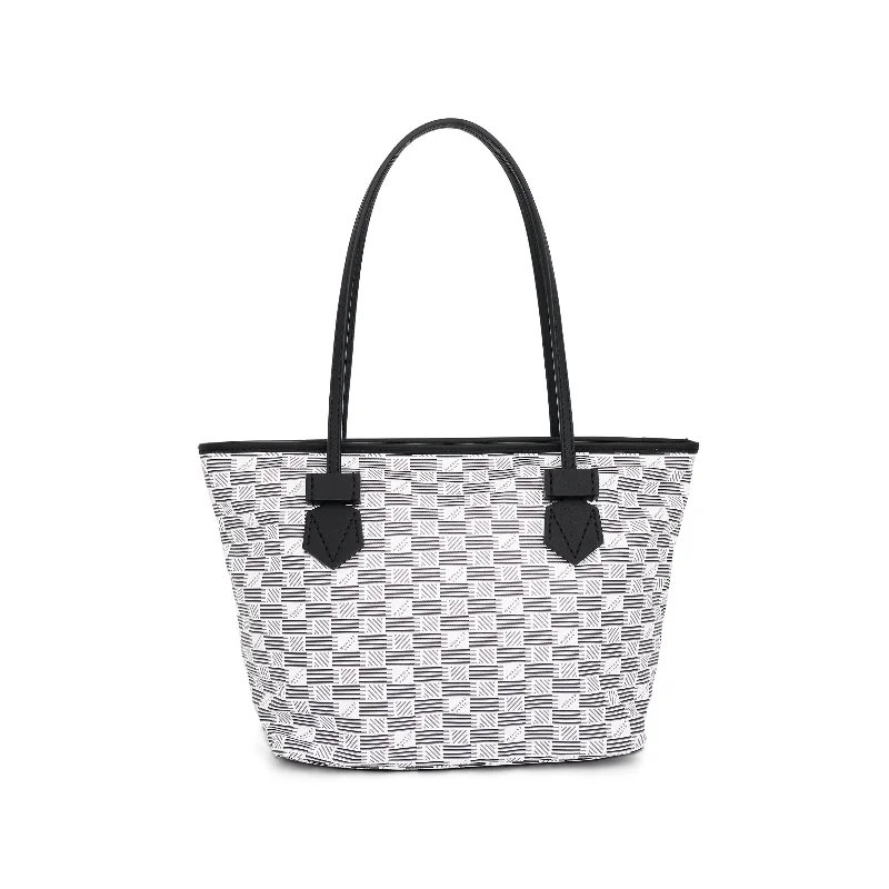 Women's Tote Bag with Inner Compartments in Gray for Organizing Everyday EssentialsSaint Tropez Tote Bag SM with Zip in White