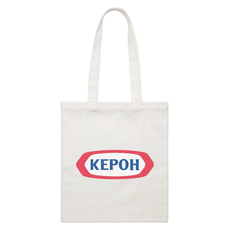 Slang Statement Kepoh Accessories White Canvas Bag