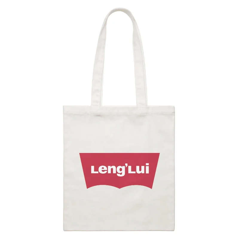 Slang Statement Lenglui Accessories White Canvas Bag