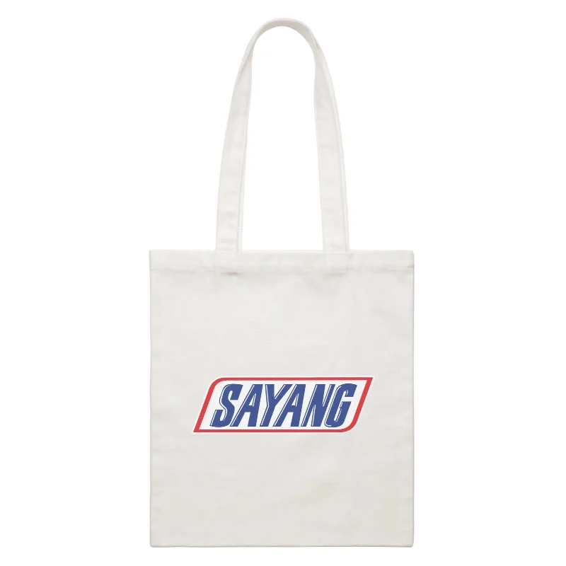 Slang Statement Sayang Accessories White Canvas Bag