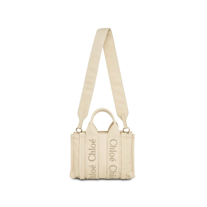 Geometric - Printed Tote Bag in Multicolor for a Contemporary and Trendy OutfitSmall Woody Tote Bag in Dusty Ivory