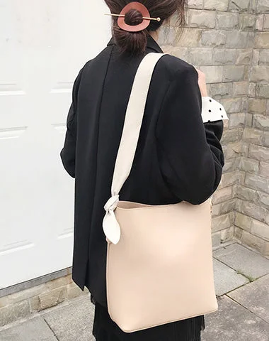 Small Vegan Leather Tote Bag in Blush Pink with Gold - Tone Hardware for a Feminine and Stylish AccessoryStylish Leather Womens Shoulder Tote Bag Purse Bucket Bag For Women