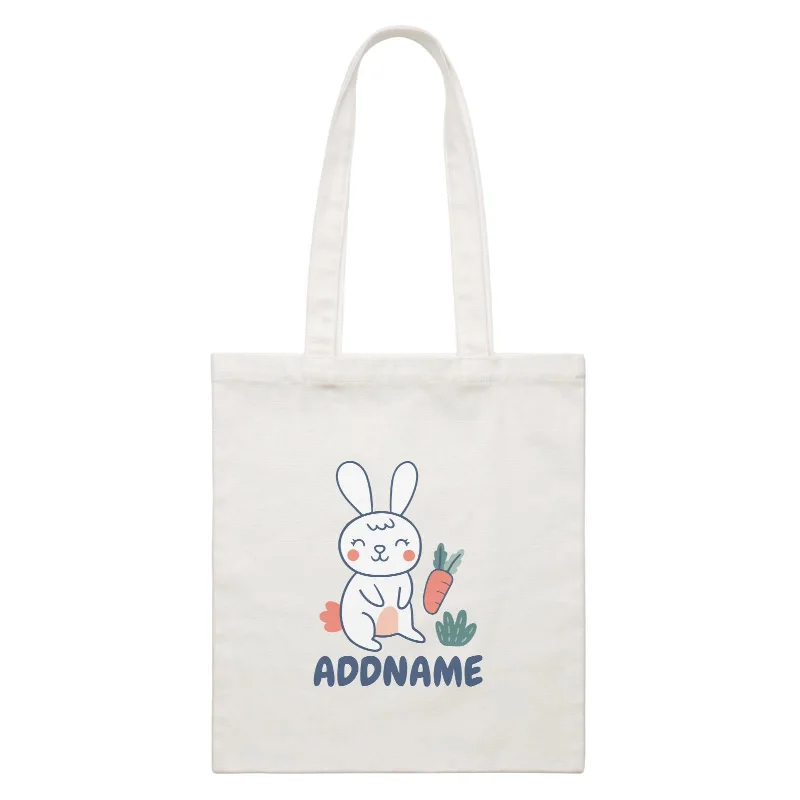 Super Cute Rabbit Standing In Bushes White Canvas Bag