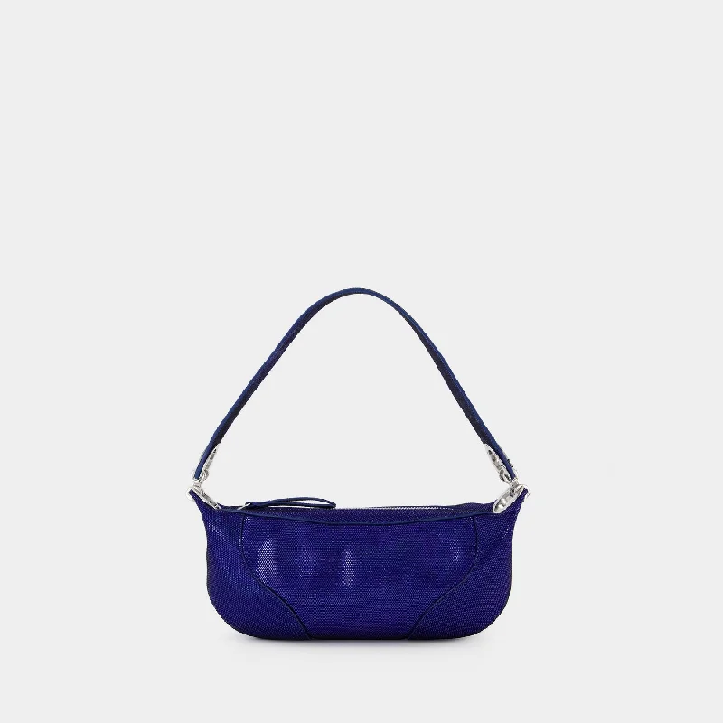 Mini Amira Hobo Bag - By Far - Blue - Leather