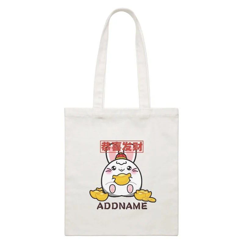 Ultra Cute Zodiac Series Rabbit Accessories White Canvas Bag