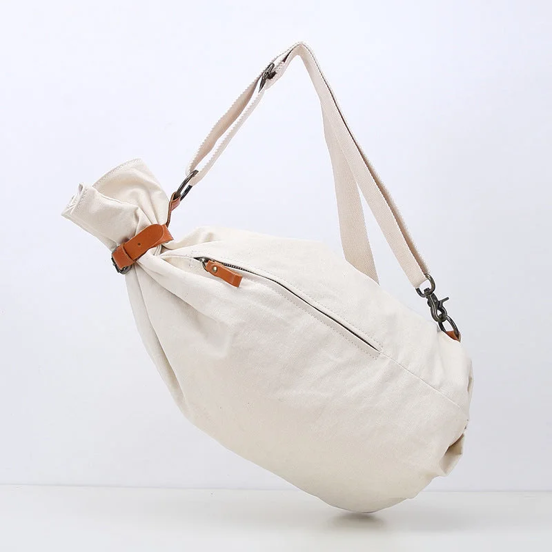 Vintage Women's Canvas And Leather Backpack Purse Canvas Rucksack Bag For Women