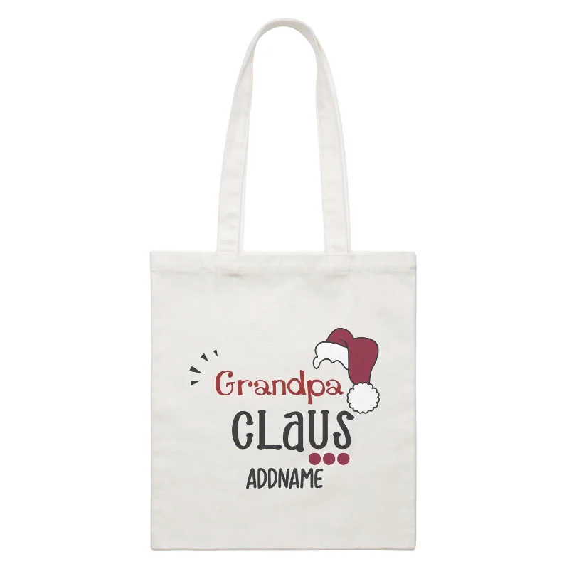 Xmas Grandpa Claus with Santa Hat Canvas Bag