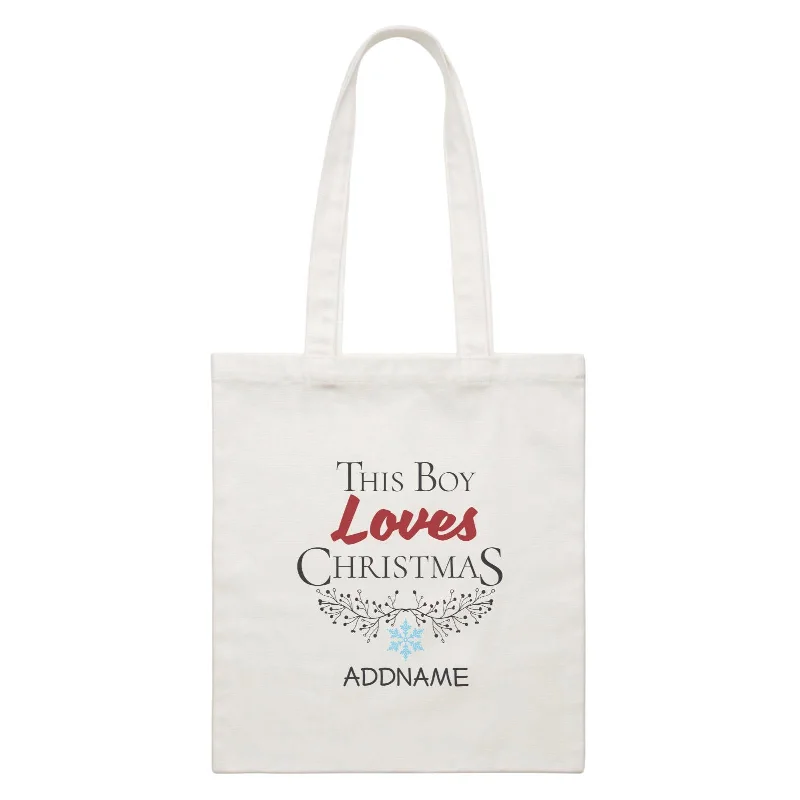 Xmas This Boy Loves Christmas Canvas Bag