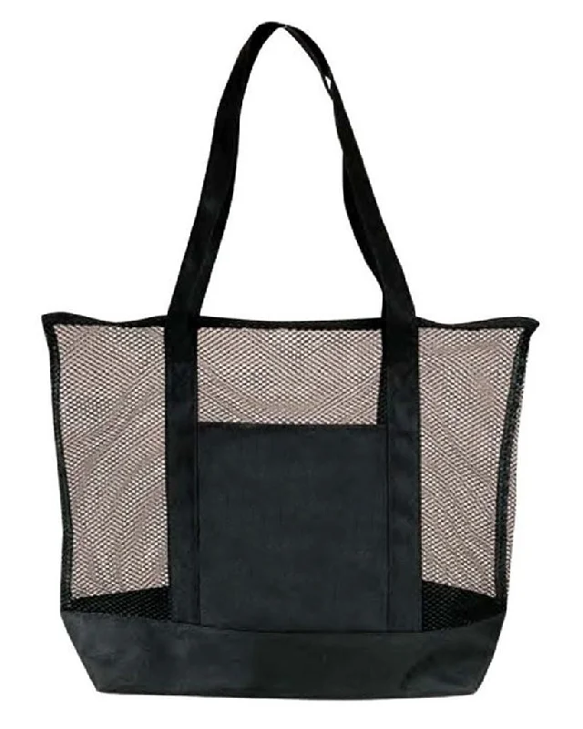 Women's Tote Bag with Inner Compartments in Gray for Organizing Everyday Essentials6 ct Value Zippered Double Mesh Tote Bag - Pack of 6