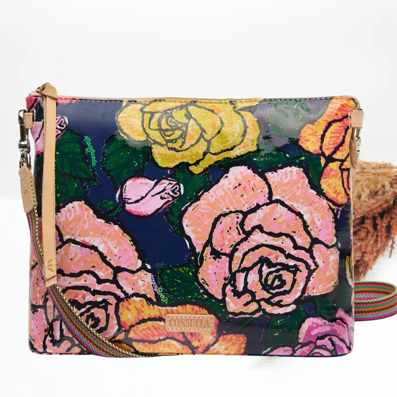 Geometric - Printed PVC Crossbody Bag in Multicolor for Trendy Street StyleConsuela | Everleigh Downtown Crossbody Bag