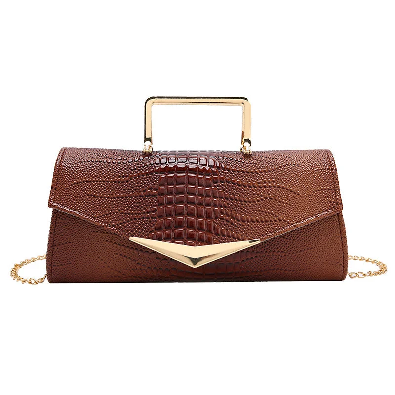 2022 Designer Crocodile Handbag Pu Leather Ladies Hand Bags Chains Shoulder Clutch Purse for Women Luxury