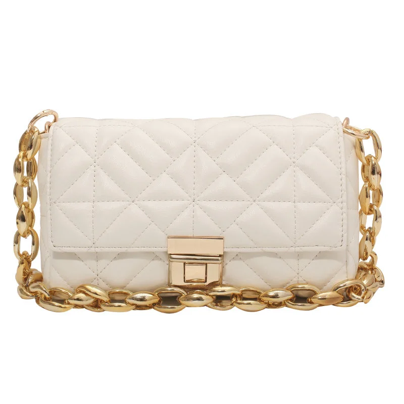 2022 Trend Brand Luxury Designer Shoulder Underarm Bag Thick Chain Purse Quilted Leather Handbags