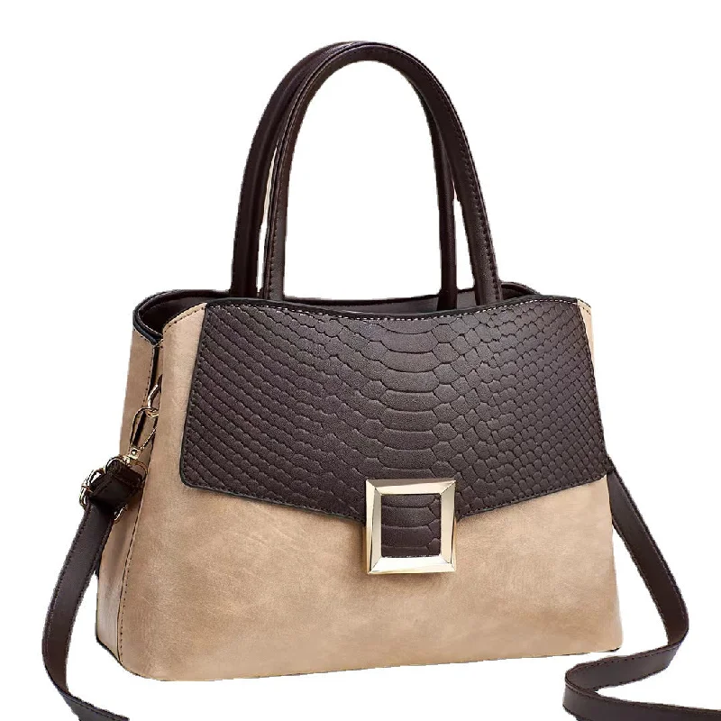 Bag Large Capacity Retro Temperament Handbag 2022 New Fashion One Shoulder Texture Square Buckle Cross-Body Bag Women's Bag