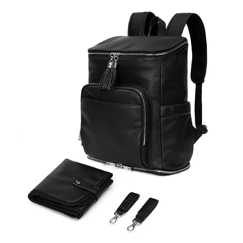 The Nappy Bag Backpack (Black / Silver)