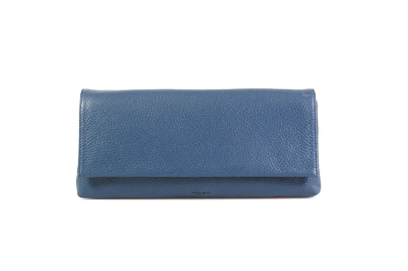 Handmade Italian Leather Clutch - Rimini - Capri Blue