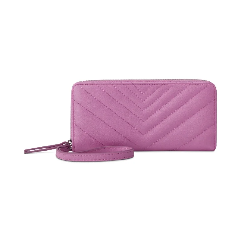 Inc International Concepts Women's Hazell Zip Around Chevron Wallet Wild Rose