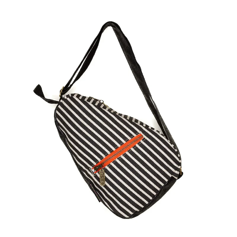 Metallic Crossbody Bag in Silver for New Year's Eve and Special CelebrationsKatie: Black Stripe