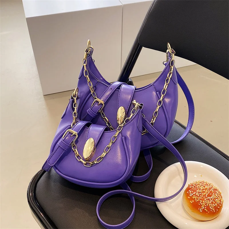 Niche Bag Women's 2022 Foreign Trade New Trendy High-End Texture One-Shoulder Messenger Bag Fashion Crescent Saddle Bag