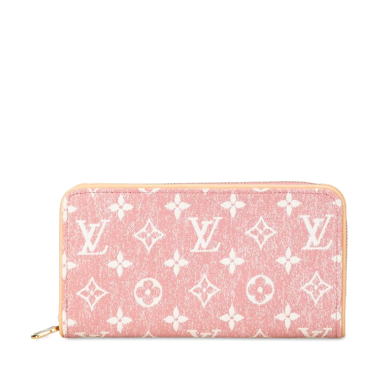 Pink Louis Vuitton Monogram Denim Jacquard Zippy Wallet