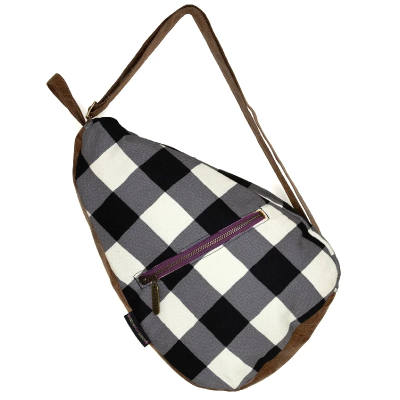 Geometric - Printed PVC Crossbody Bag in Multicolor for Trendy Street StyleRozzi: Black Check